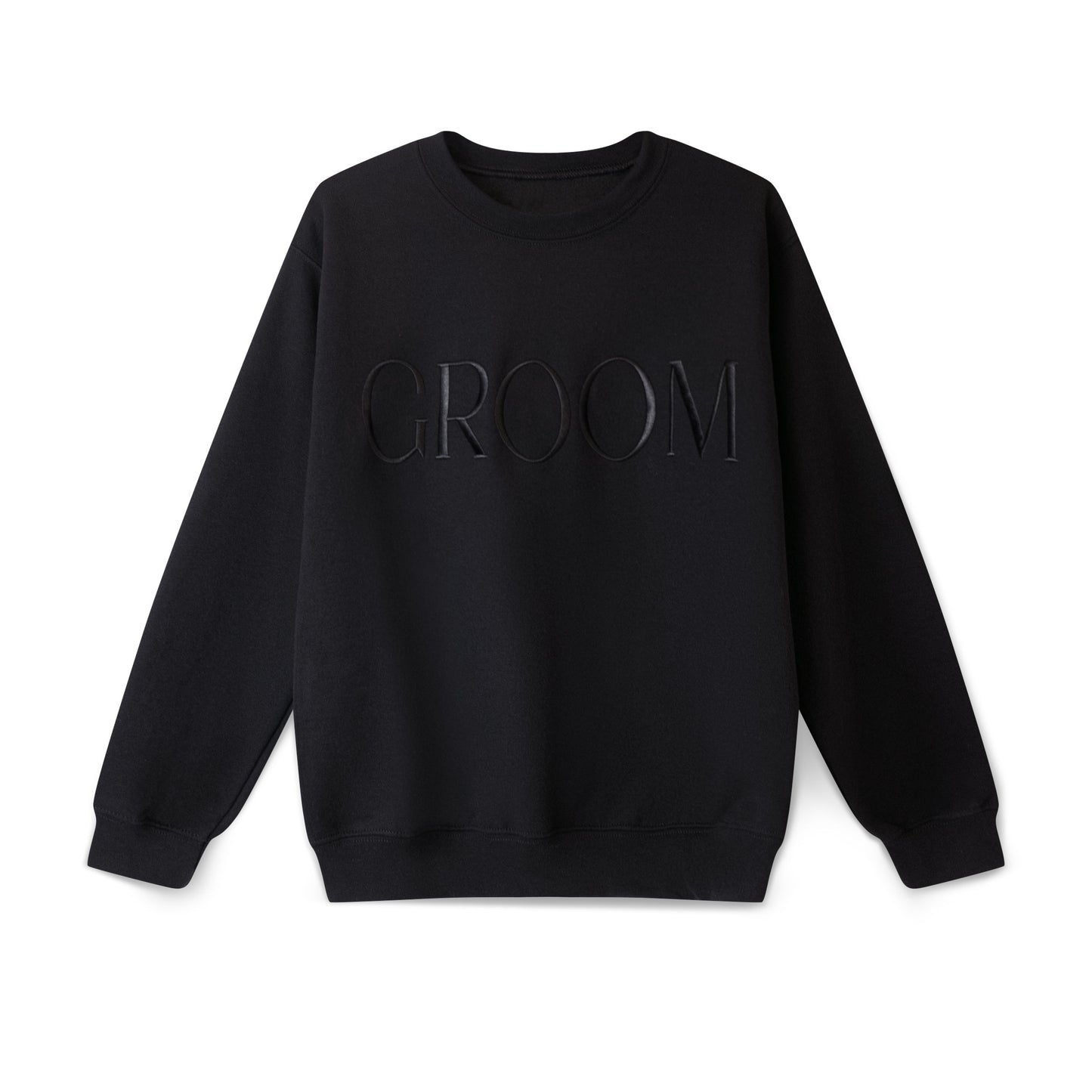 Black "GROOM" sweatshirt made of 100% cotton.