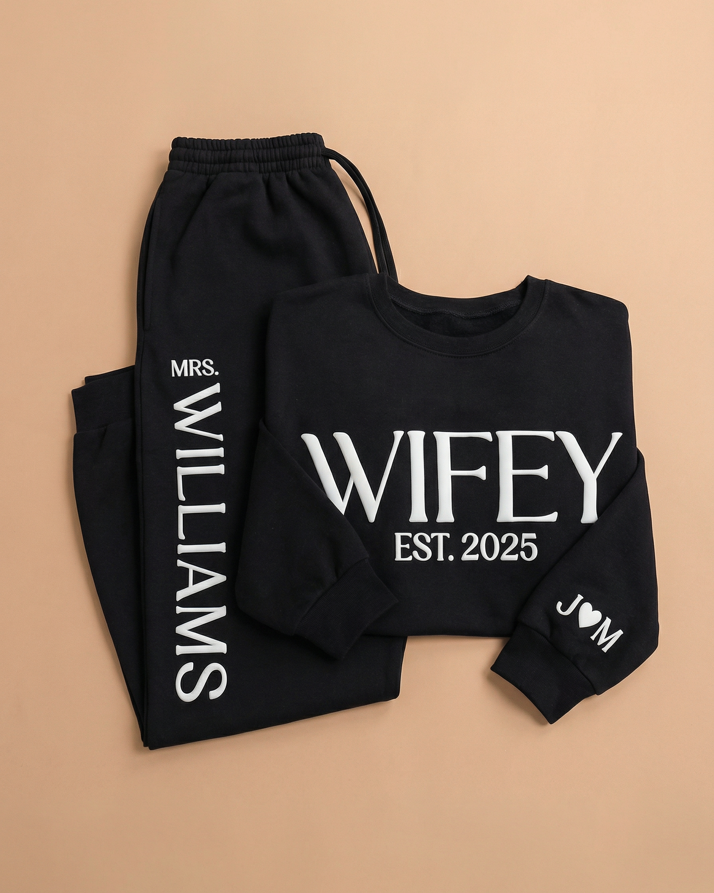 WIFEY Crewneck & Joggers Set (3D Puff)