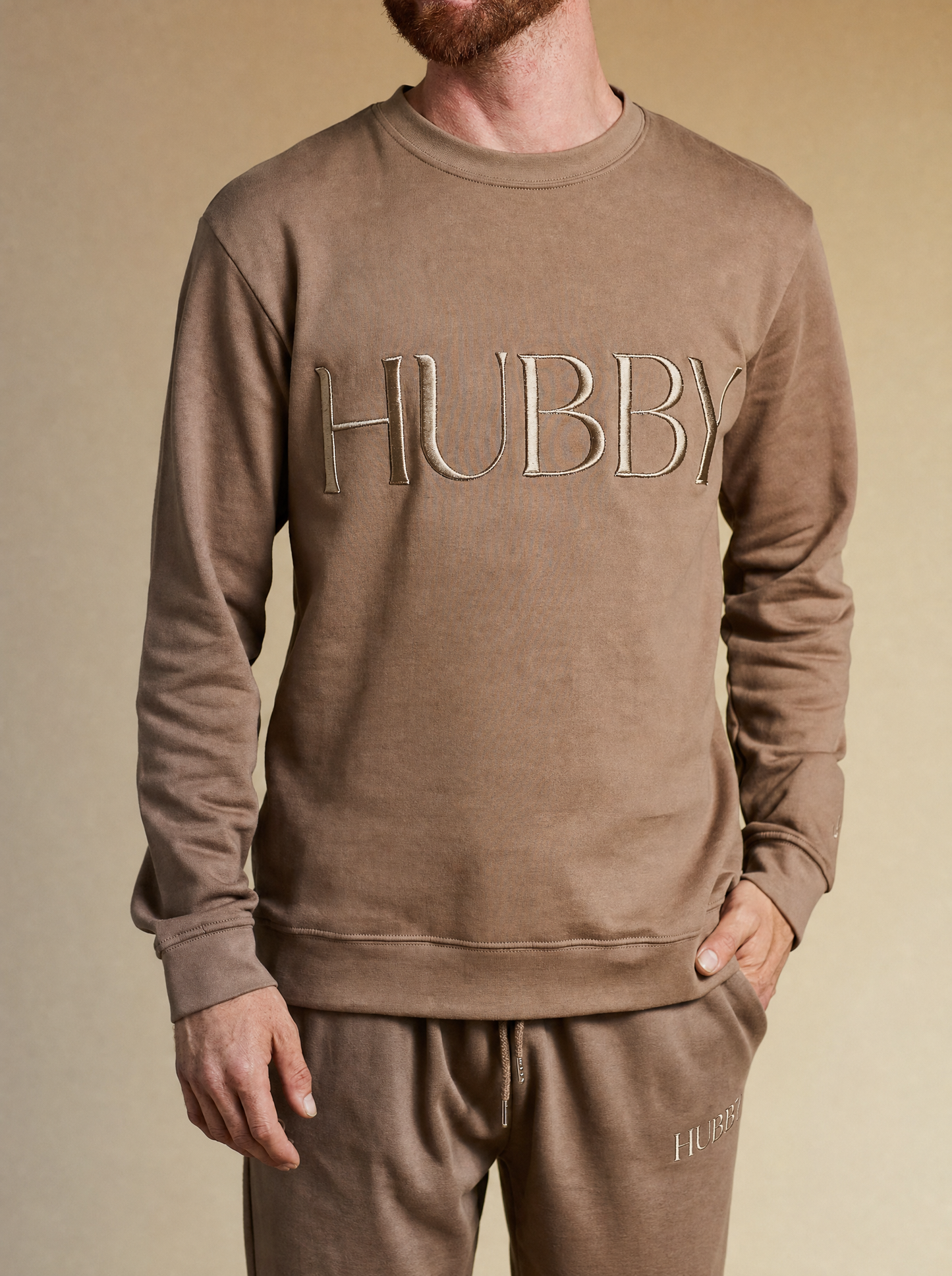 Classic WIFEY + HUBBY Crewnecks & Joggers Set (Embroidered)