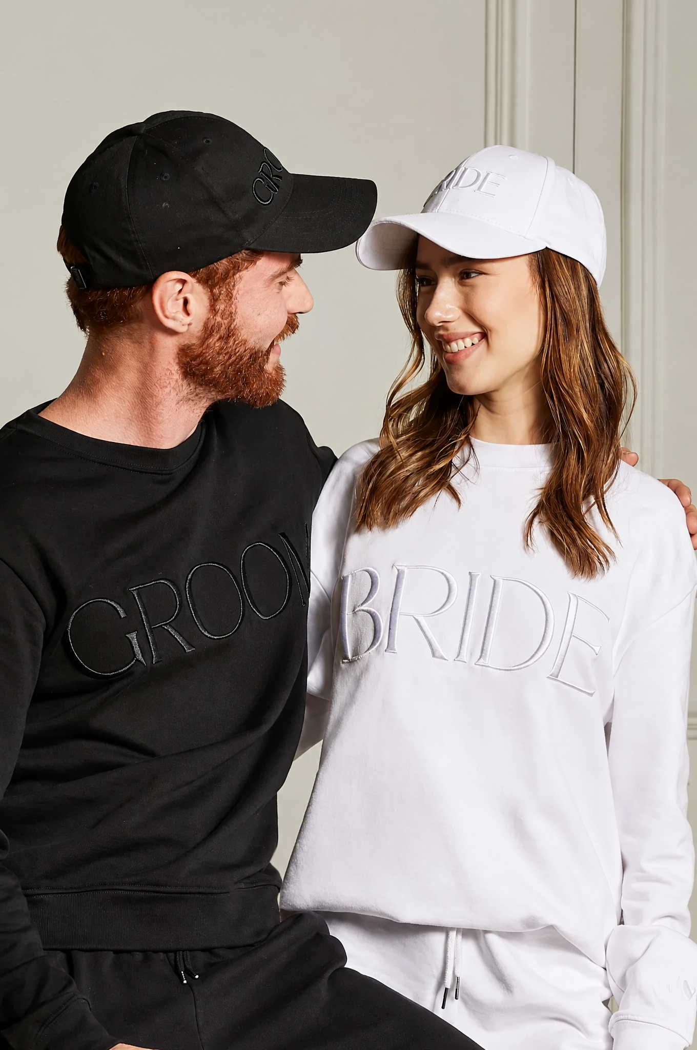 Classic BRIDE + GROOM Crewnecks & Joggers Set (Embroidered)