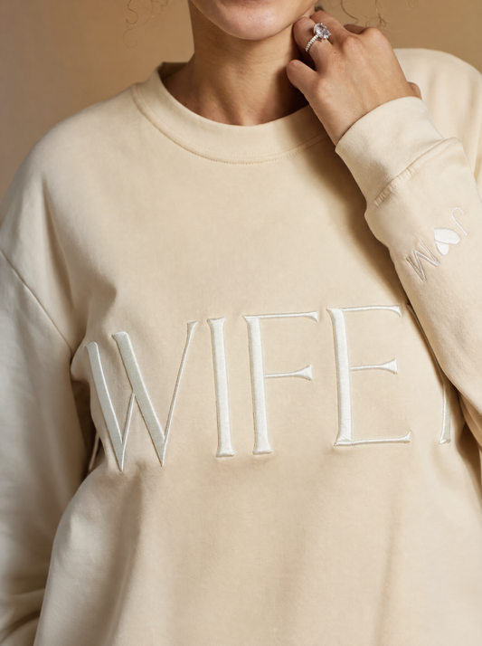 Classic WIFEY Crewneck & Joggers Set (Embroidered)