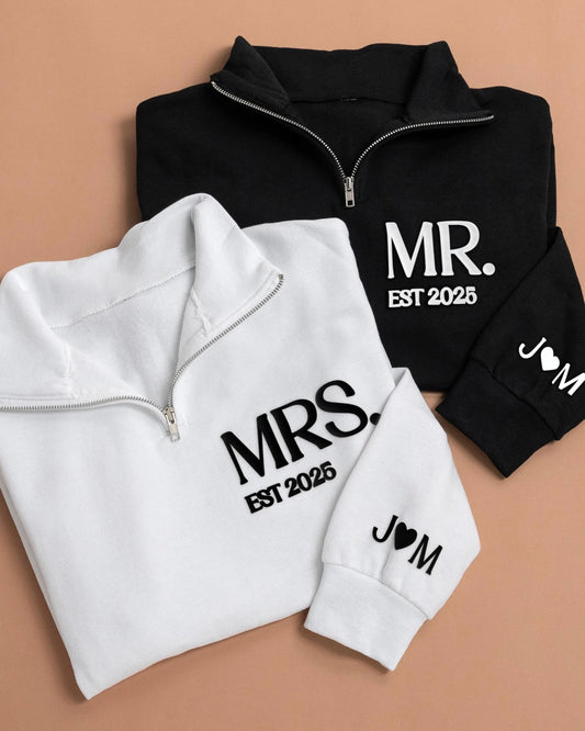 Embossed MR & MRS Quarter Zips Bundle
