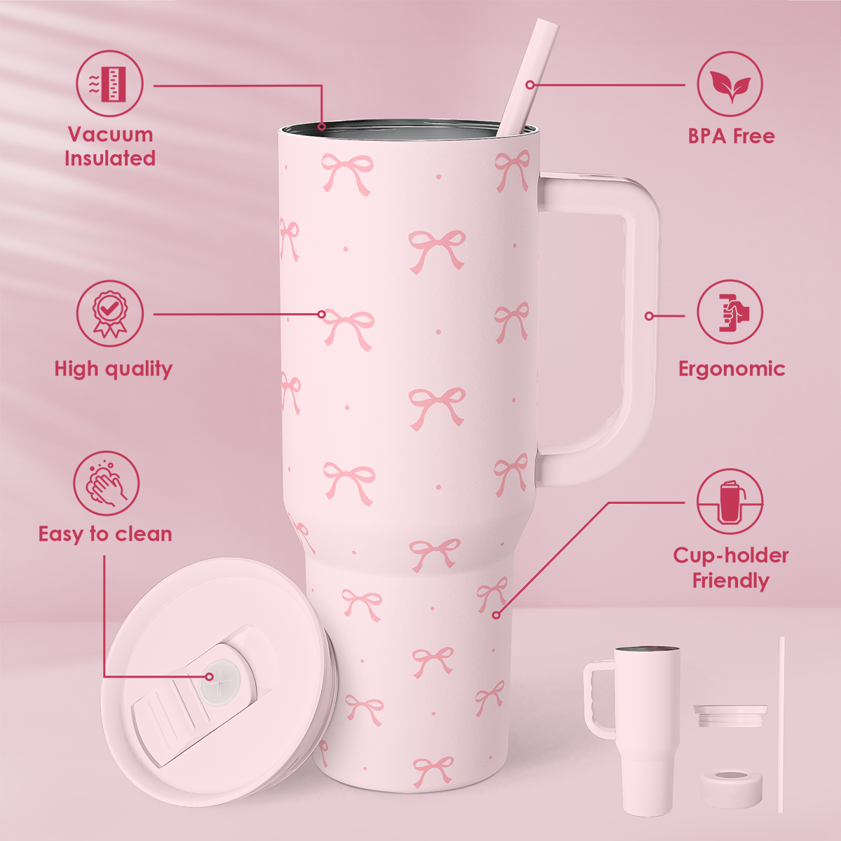 Coquette Bow Stainless Steel Tumbler