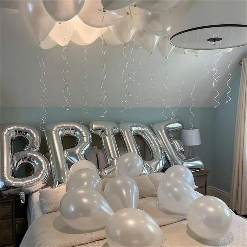 Jumbo BRIDE Balloons - Silver