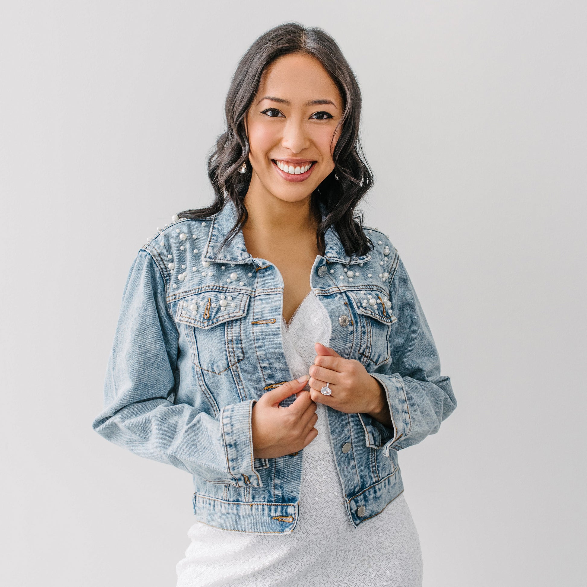 denim jacket with wedding dress Embroidered Bride Denim Jacket | Bridal Jean Jacket | Future Mrs Jacket