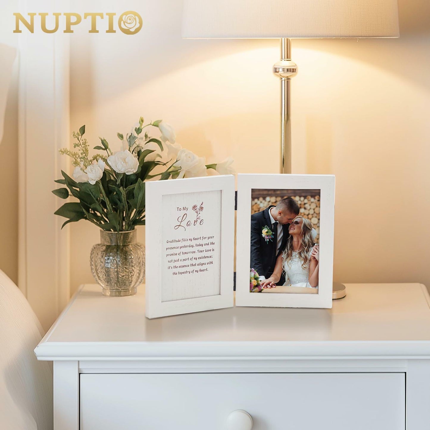 "To My Love" White Wood Picture Frame (4x6)