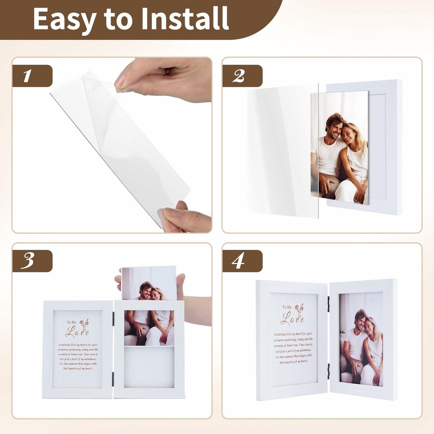 "To My Love" White Wood Picture Frame (4x6)