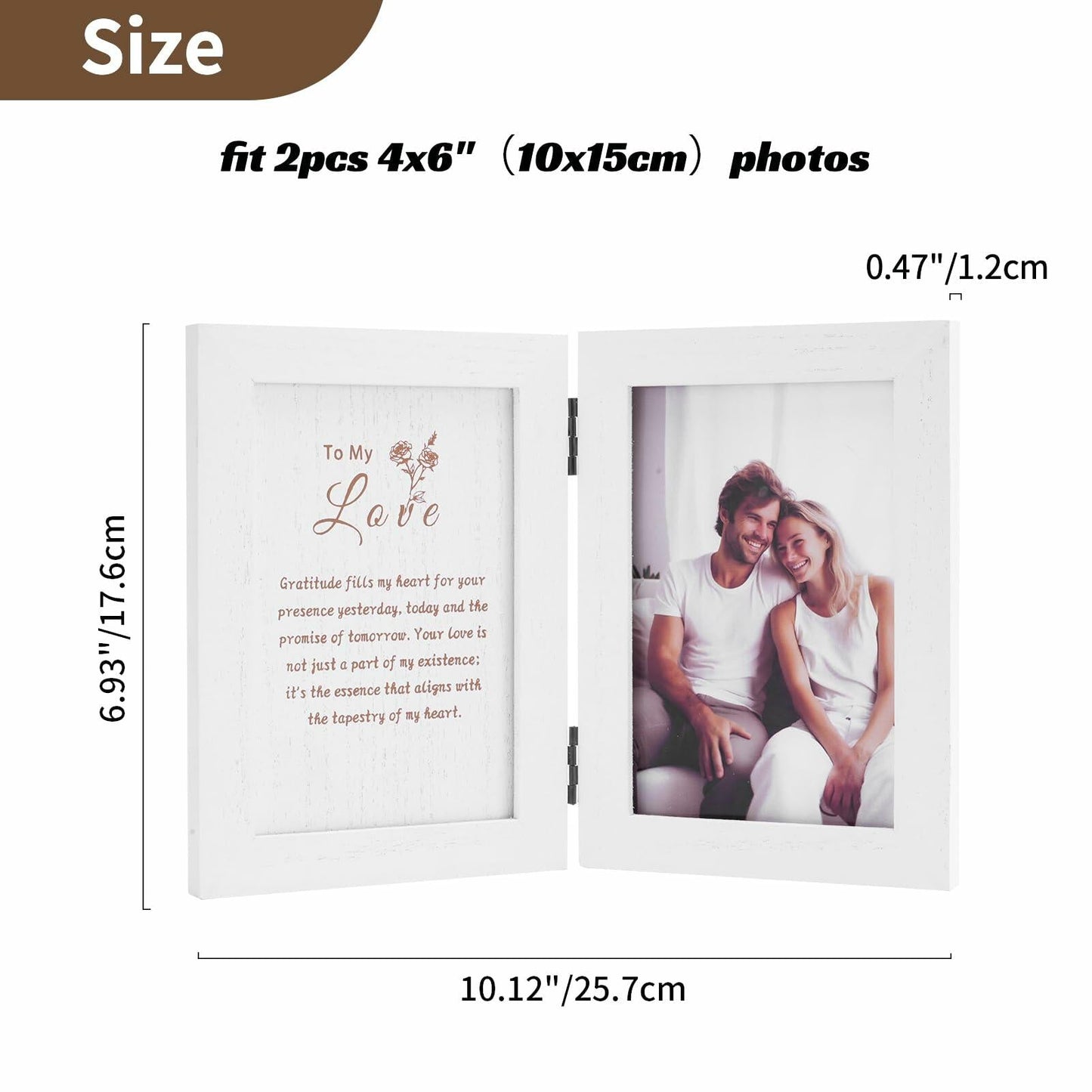 "To My Love" White Wood Picture Frame (4x6)