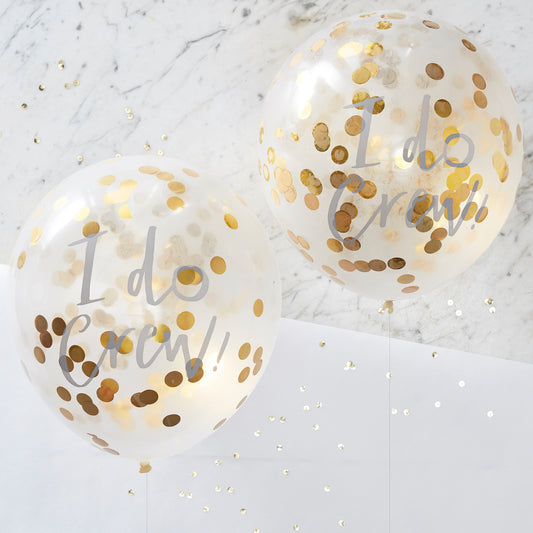 I Do Crew Gold Foiled Confetti Balloons