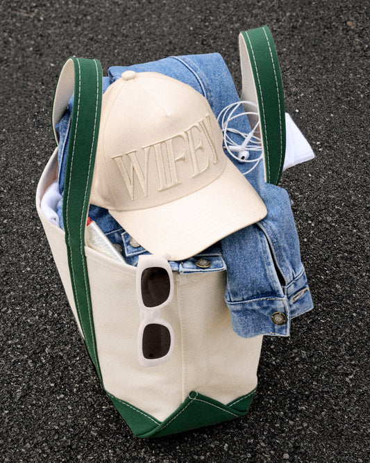 Wifey Trucker Hat | Ivory Embroidered Hat for Bride & Newlywed