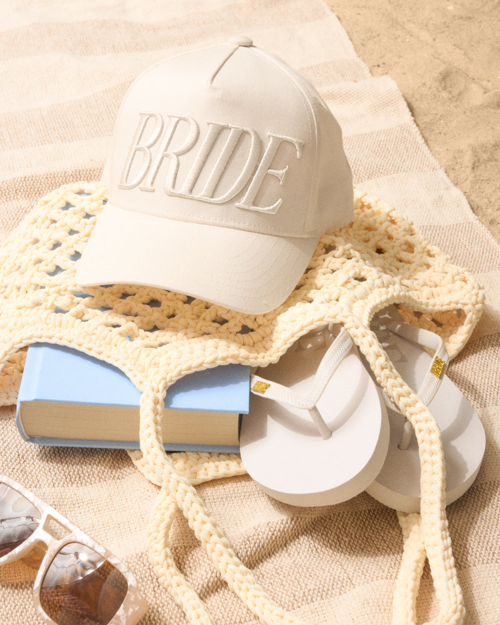 Neutral Bride Hat | Tonal Ivory Embroidered BRIDE Baseball Cap for Bachelorette & Wedding