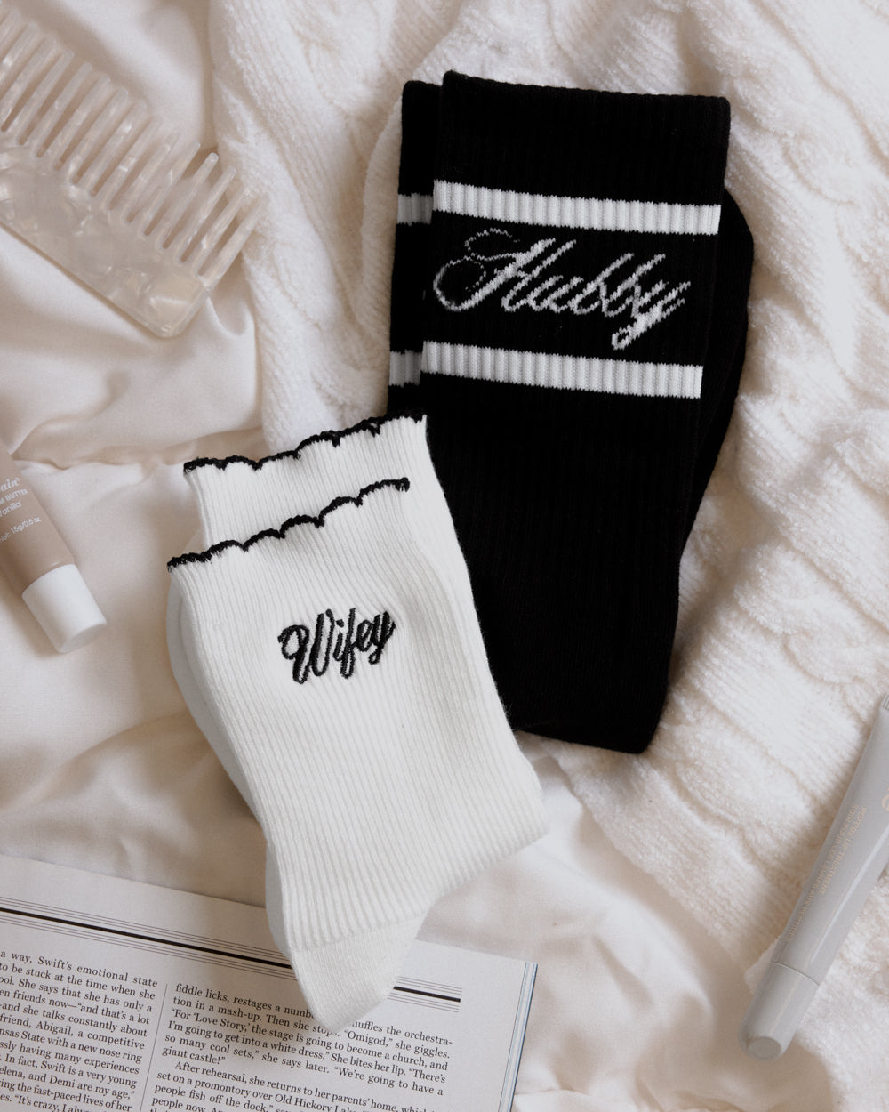 Wifey & Hubby Matching Socks | Newlywed Gift Set for Couples