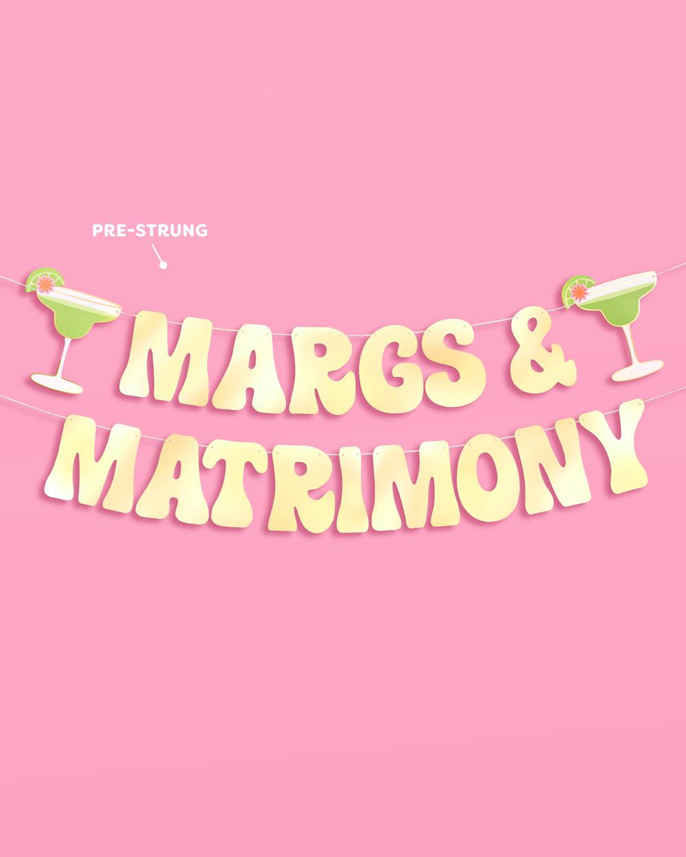 Margs & Matrimony Banner - gold foil banner