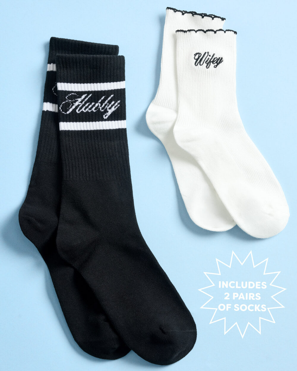 Wifey & Hubby Matching Socks | Newlywed Gift Set for Couples