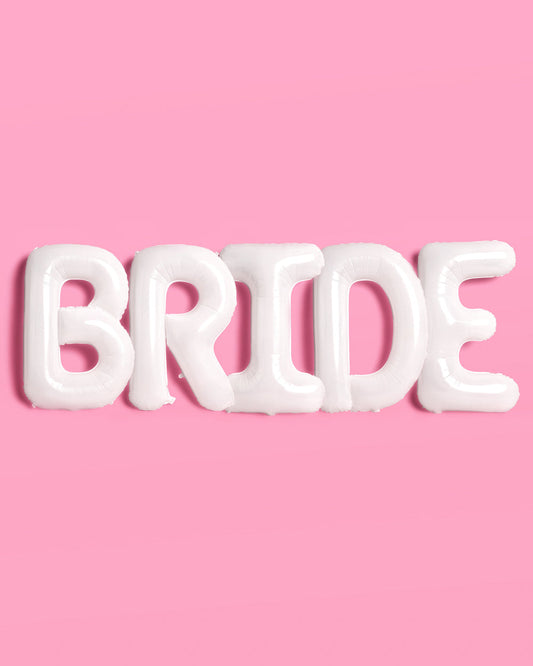 XL BRIDE Balloons | 40" White Matte Mylar Bachelorette Balloons