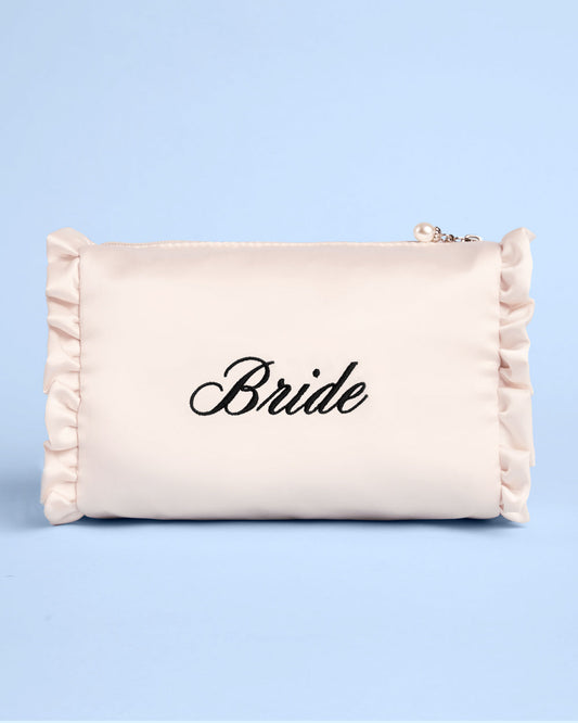 Bride Cosmetic Bag - cream embroidered bag
