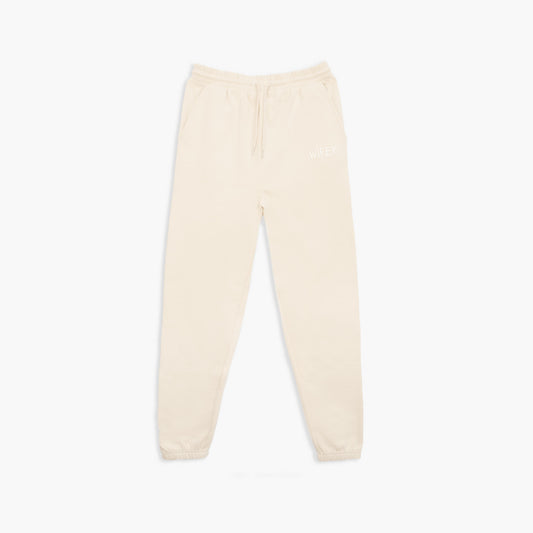 Wifey Embroidered Joggers - Ivory Cream