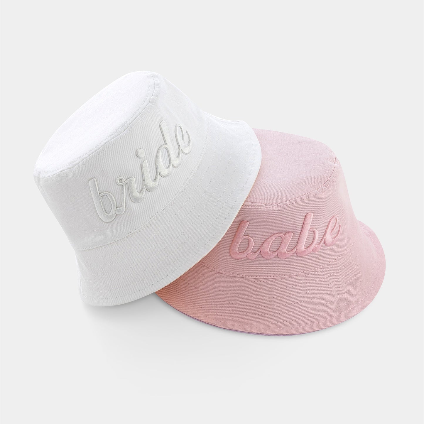 Bride and Babe Embroidered Bucket Hat Set