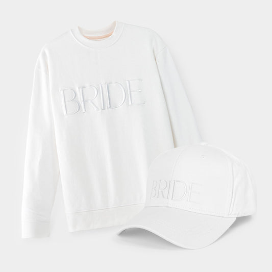 BRIDE Embroidered Sweatshirt & Baseball Hat Set
