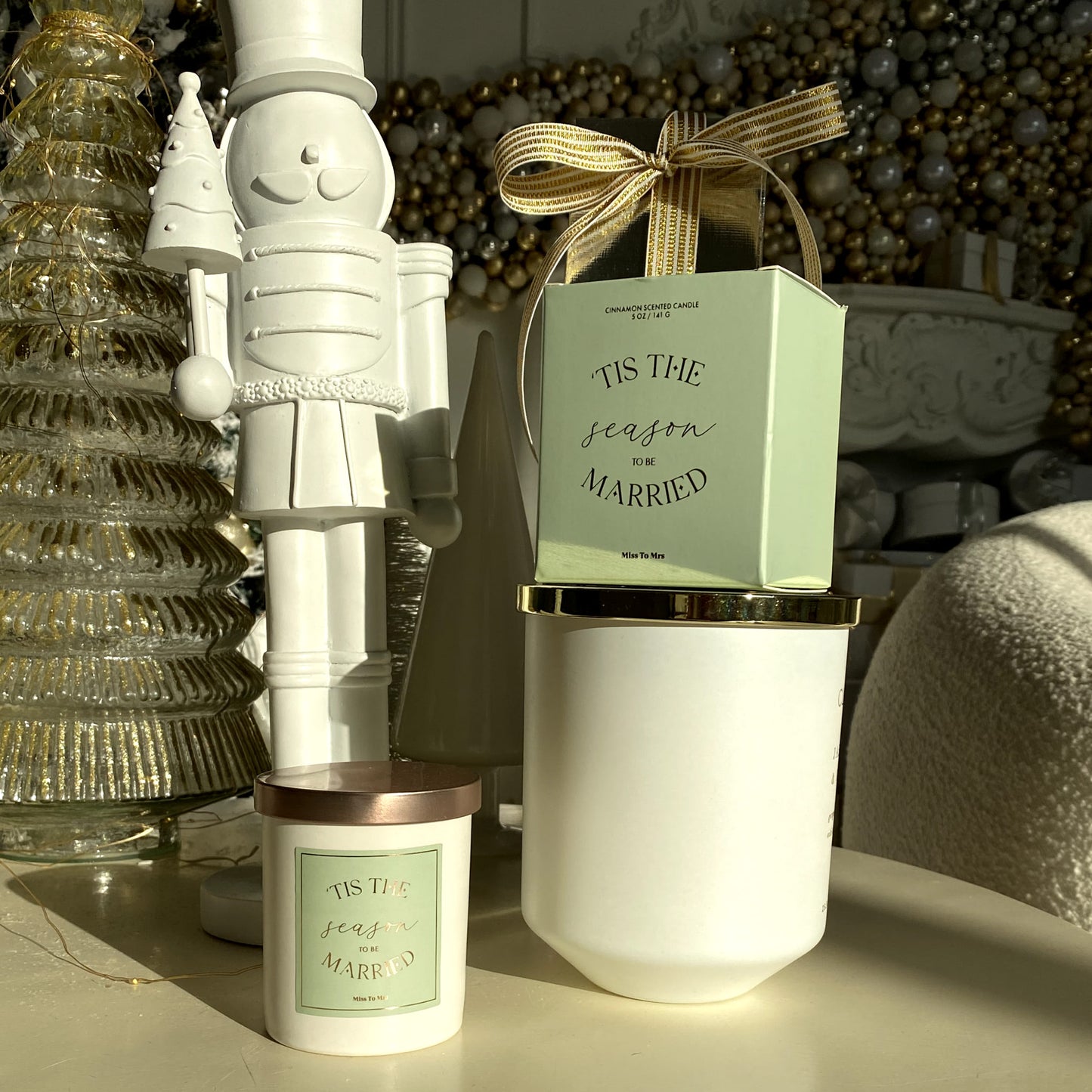 Tis The Season To Be Married Ceramic Soy Wax Cinnamon Scented Candle