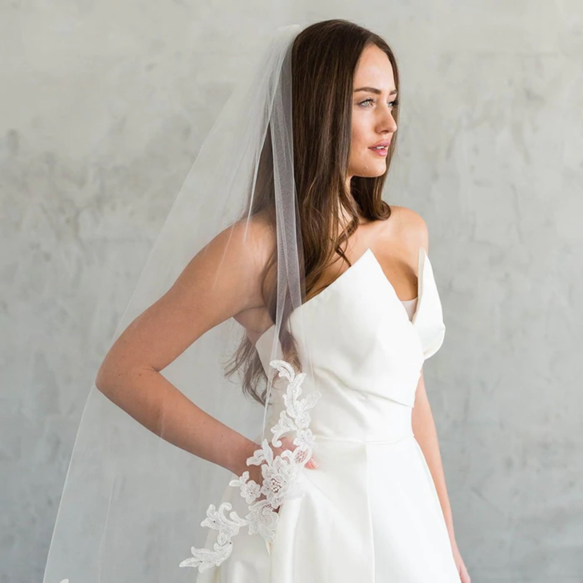 Bridal Fingertip Ivory Veil – Miss To Mrs® Shop