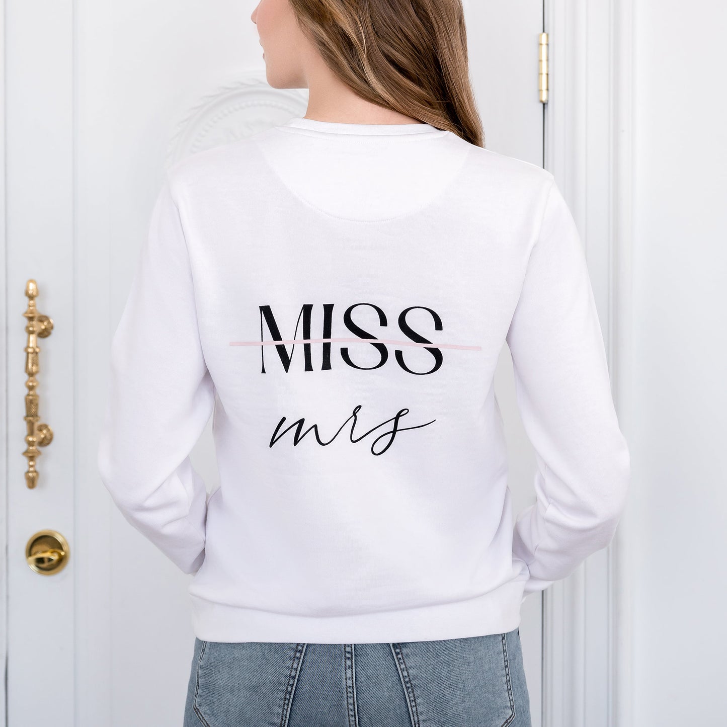 Miss to Mrs White Crewneck Sweatshirt