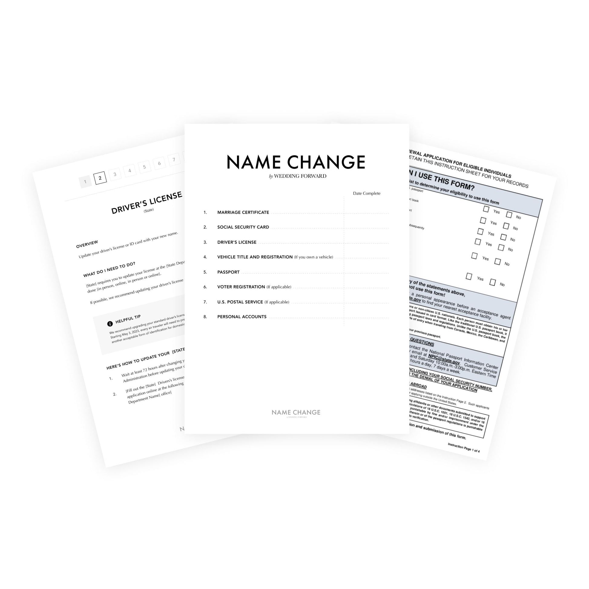 Free Name Change kit with Name Change
