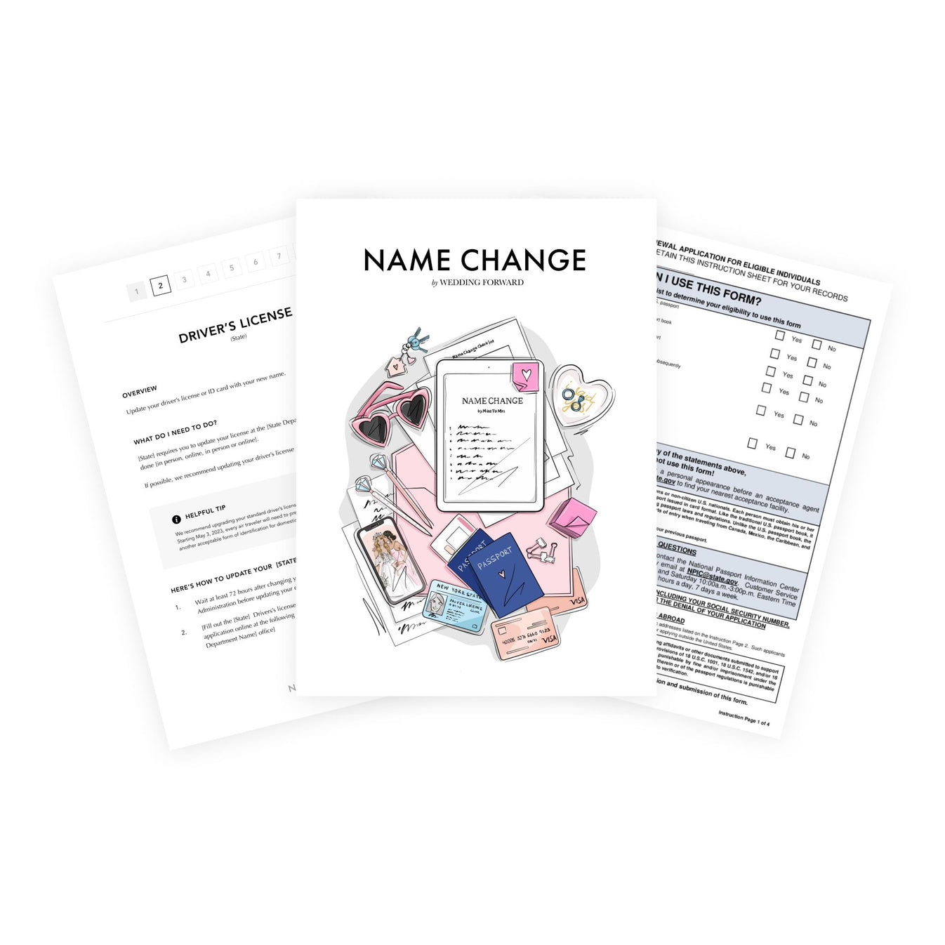 Name Change Kit Print at Home Digital Download Miss To Mrs® Shop