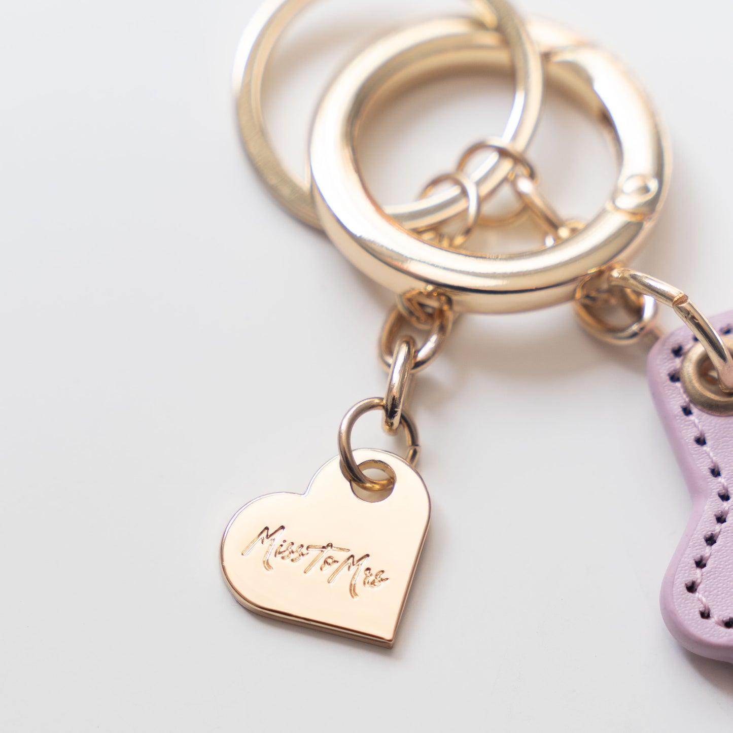 Pink Vegan Leather House Shaped Keychain
