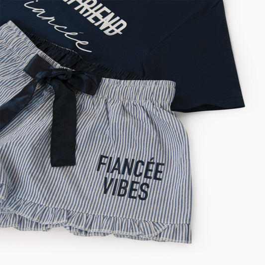 Girlfriend to Fiancée Navy Blue Pajama Set